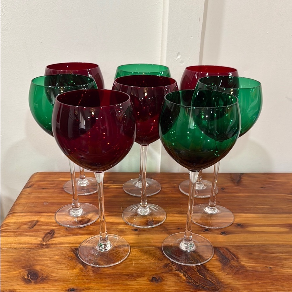 Lenox Holiday Gems Red & Green Wine Glasses YOU PICK TWO